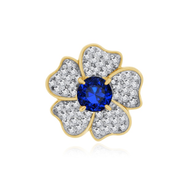 Купить подвеска из серебра с ситаллом и фианитами