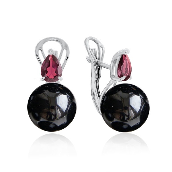 Серьги из серебра с агатами и фианитами 2340391396-1-20 от KRASNOE, металл Серебро, вставка Агат