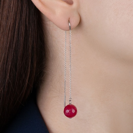 Серьги из серебра с агатами