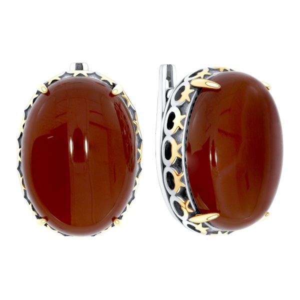 Серьги из серебра с агатами