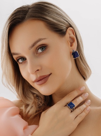 Купить кольцо из серебра с лазуритом в интернет-магазине KRASNOE