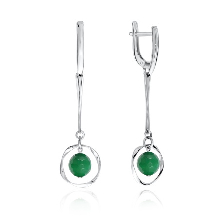 Серьги из серебра с агатами