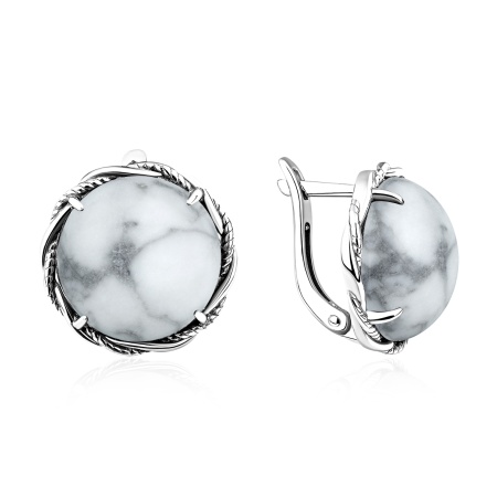 Серьги из серебра с кахолонгом