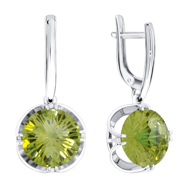 Серьги из серебра с фианитами