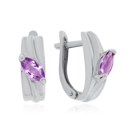 Серьги из серебра с аметист