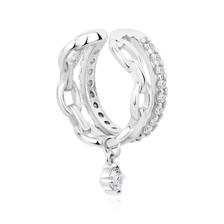 Серьги из серебра с фианитами