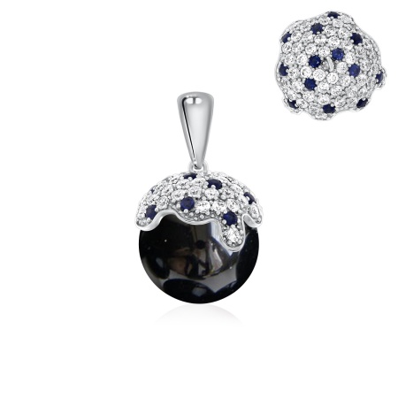 Купить подвеска из серебра с агатом, ситаллами и фианитами