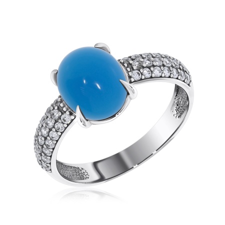 Купить кольцо из серебра с агатом и фианитами в интернет-магазине KRASNOE