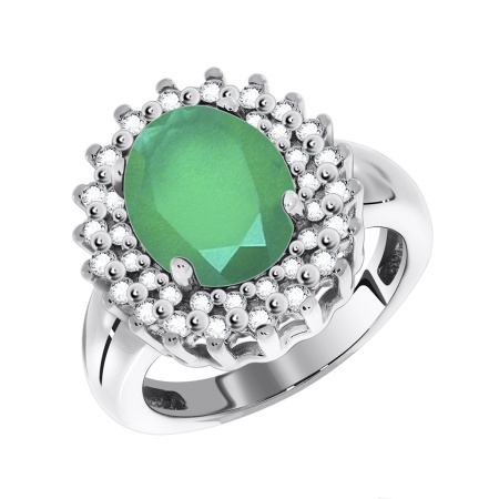 Купить кольцо из серебра с агатом и фианитами в интернет-магазине KRASNOE