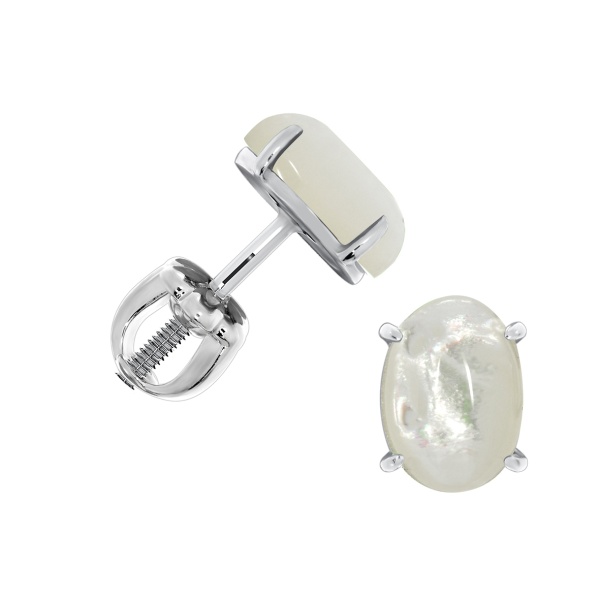 Пусеты из серебра с перламутрами