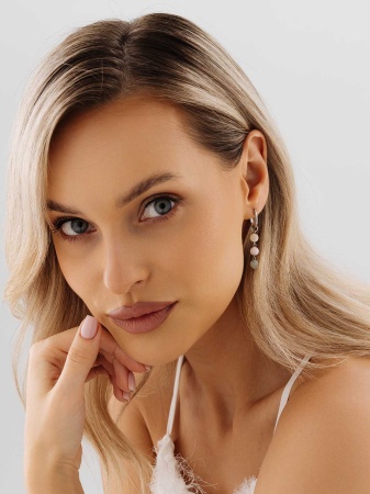 Серьги из серебра с агатом