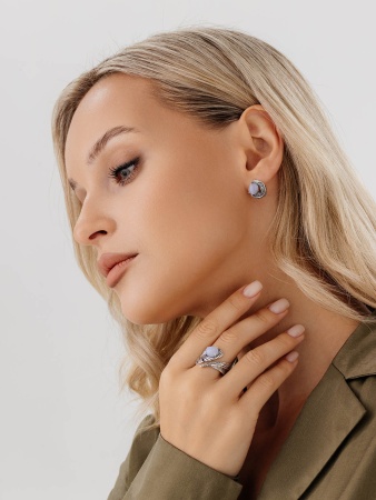 Купить кольцо из серебра с агатом в интернет-магазине KRASNOE