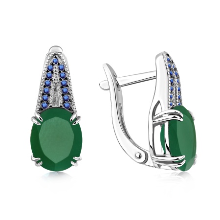 Серьги из серебра с агатами и ситаллами 2348391949л-61 от KRASNOE, металл Серебро, вставка Агат