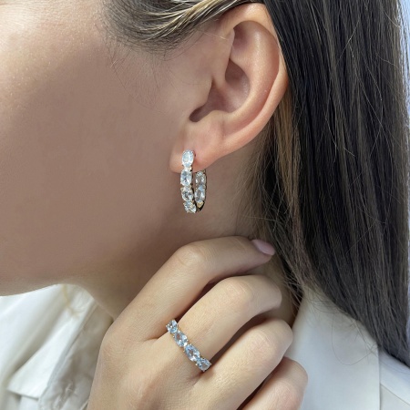 Серьги из серебра с топазами