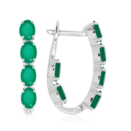 Серьги из серебра с агатами