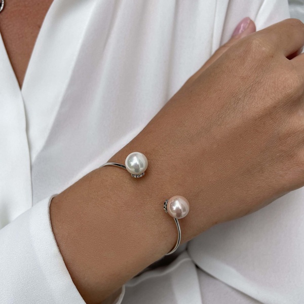 Купить браслет из серебра с жемчугом