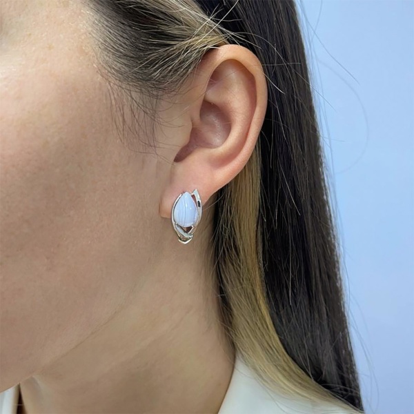 Серьги из серебра с агатами