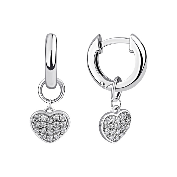 Серьги из серебра с фианитами в ювелирном интернет-магазине