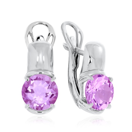 Серьги из серебра с аметист