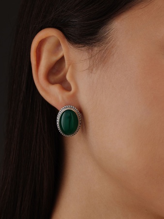 Серьги из серебра с агатами