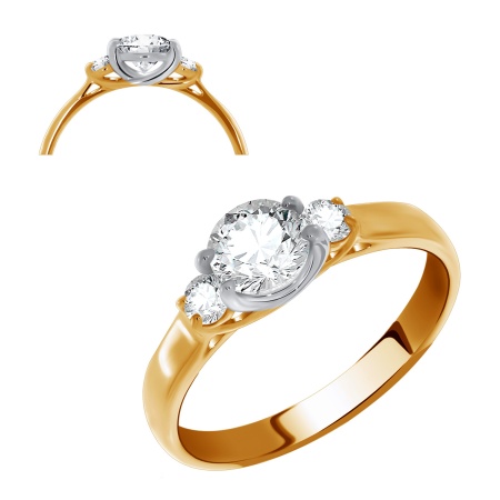 Купить кольцо из серебра с фианитами в интернет-магазине KRASNOE