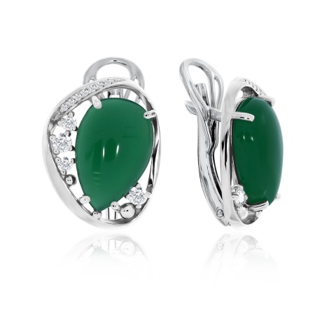 Серьги из серебра с агатами и фианитами 2340391171-60 от KRASNOE, металл Серебро, вставка Агат