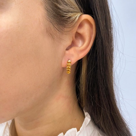 Серьги из серебра с цитринами со скидкой