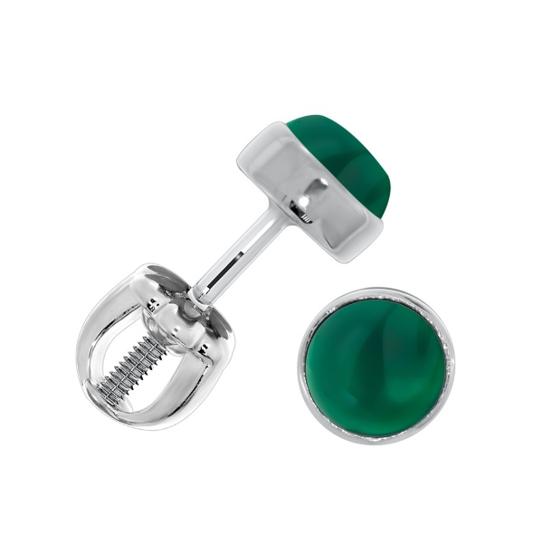 Пусеты из серебра с агатами П340392750-60 от KRASNOE, металл Серебро, вставка Агат