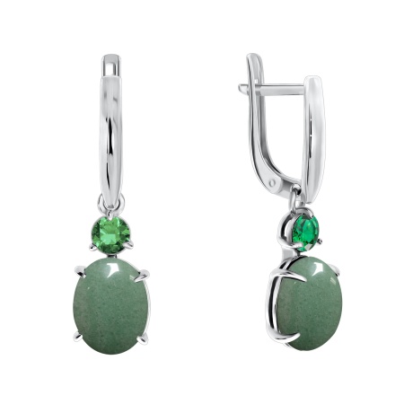 Серьги из серебра с авантюрином