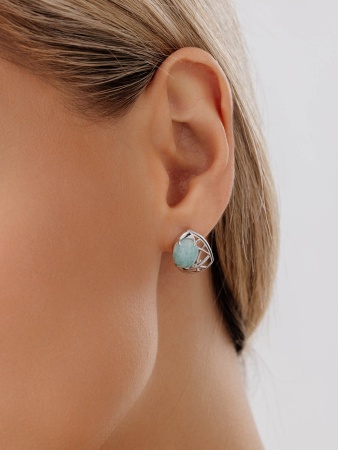 Серьги из серебра с амазонитами