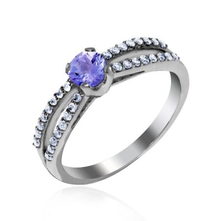 Купить кольцо из серебра с кристалл ювелирныйом и фианитами в интернет-магазине KRASNOE