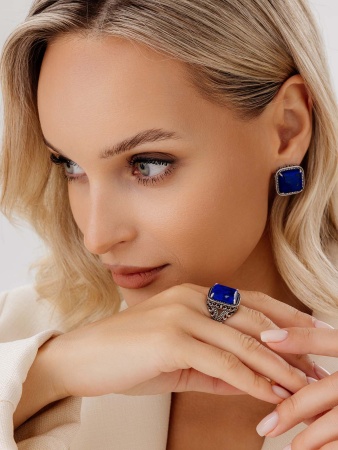 Серьги из серебра с лазуритами