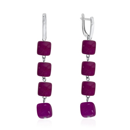 Серьги из серебра с агатами