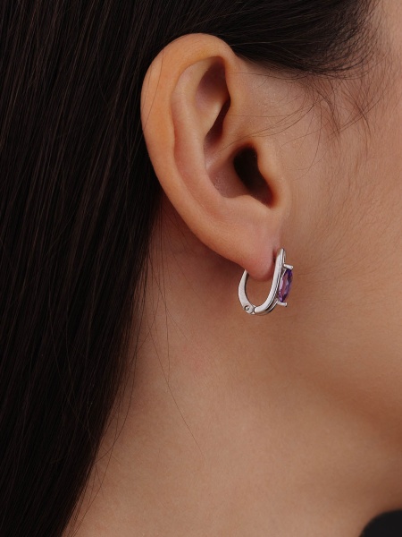 Серьги из серебра с аметистами