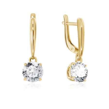 Серьги из серебра с фианитами