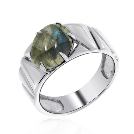 Купить кольцо из серебра с лабрадоритом в интернет-магазине KRASNOE
