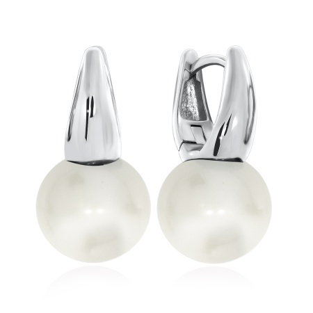 Серьги из серебра с жемчугом 2340240799 от KRASNOE, металл Серебро, вставка Жемчуг Имитация