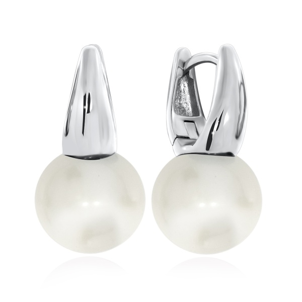 Серьги из серебра с жемчугом 2340240799 от KRASNOE, металл Серебро, вставка Жемчуг Имитация
