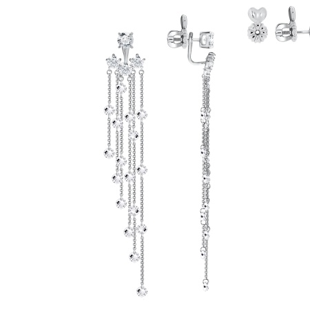 Серьги из серебра с фианитами