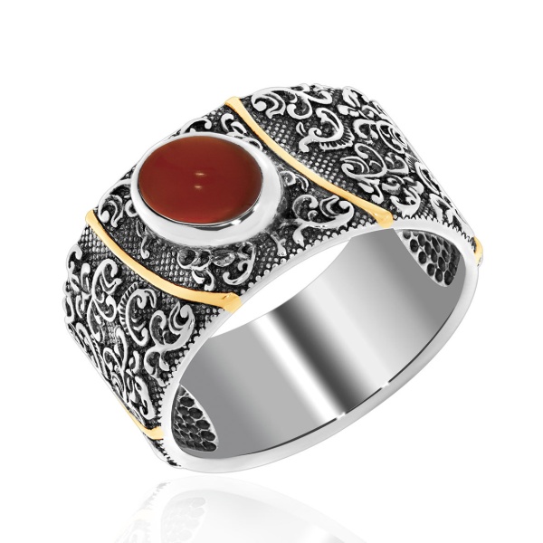 Купить кольцо из серебра с агатом в интернет-магазине KRASNOE