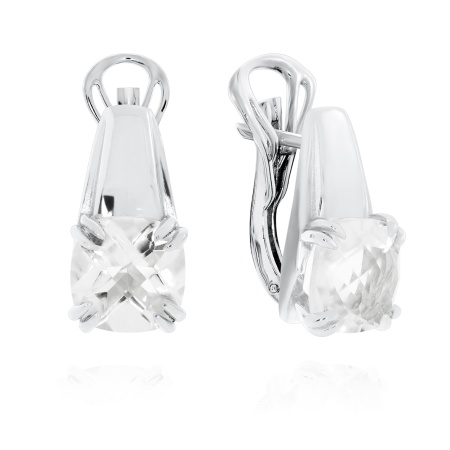 Серьги из серебра с горным хрусталём
