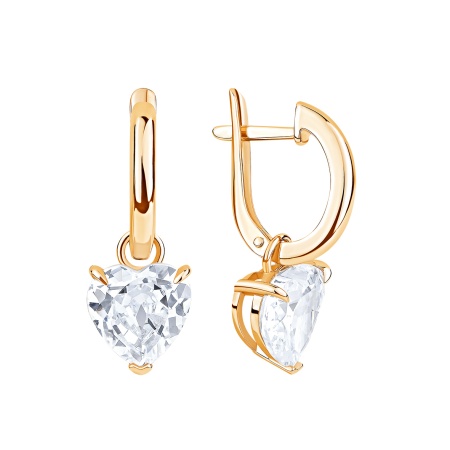 Серьги из серебра с фианитами 2320204852 от KRASNOE, металл Серебро, вставка Фианит