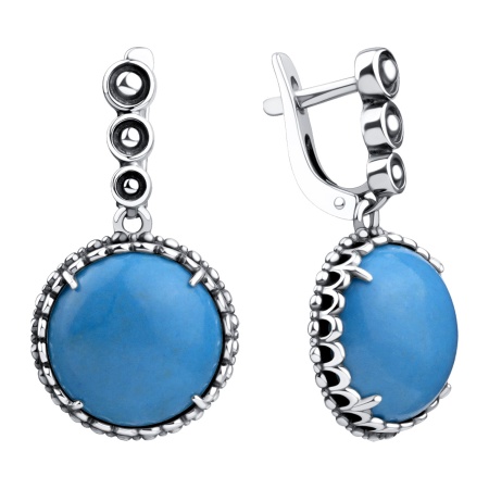 Серьги из серебра с бирюзой 2310Б25793 от KRASNOE, металл Серебро, вставка Бирюза i