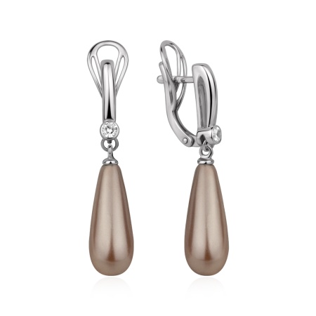 Серьги из серебра с имитацией жемчуга