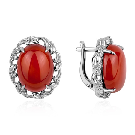 Серьги из серебра с агатом