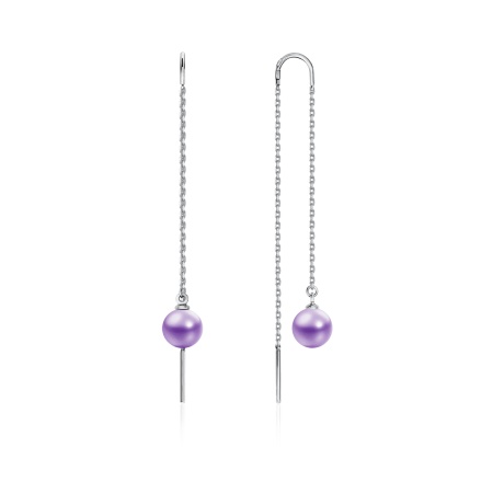 Серьги из серебра с жемчугами