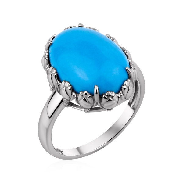 Купить кольцо из серебра с бирюзой в интернет-магазине KRASNOE