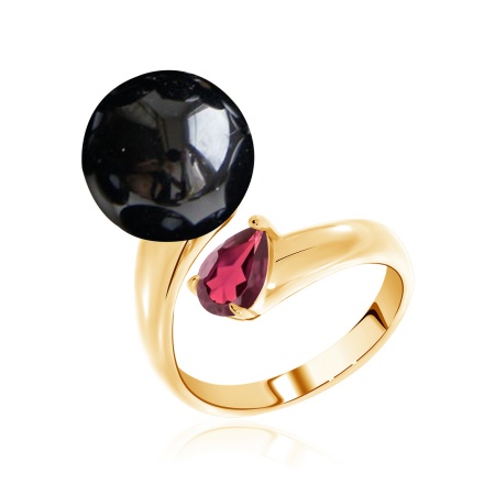 Купить кольцо из серебра с агатом и родолитом в интернет-магазине KRASNOE