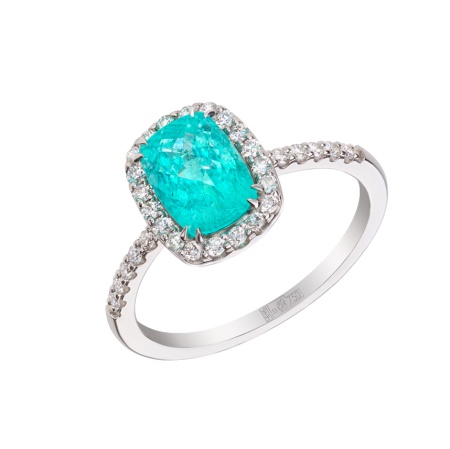 Кольцо из золота с турмалином и бриллиантами