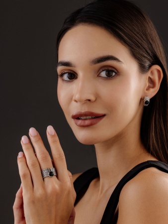 Купить кольцо из серебра с агатом в интернет-магазине KRASNOE